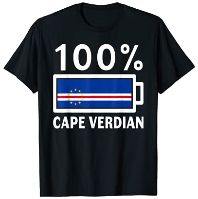 Cape Verde Flag | 100% Cape Verdian Battery Power T-Shirt