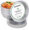 MATANA 40 Bandejas Redondas Desechables de Aluminio con Tapa - 1060ml