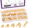 Swpeet 525 pezzi Gold U Form Wire Crimp Rame Terminal Connerctor Kit, Ring Lugs Crimp Capicorda