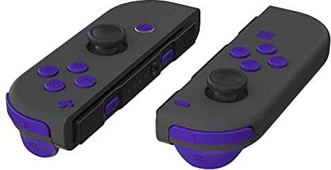 eXtremeRate Ersatz Buttons Set für nintendo Switch Joycon, Matt DIY-farbige Knöpfe & Tools, Tasten Ersatzteile für Switch OLED Joy con(Lila)-Ohne Joycons