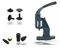 ISTA TOOLS Nietenpresse Set Hohlnieten + Lochpfeife + Hohlnieten Werkzeug + 100 STK. rostfreie Hohlnieten Doppelkopf (10 x 10 mm, Schwarz)