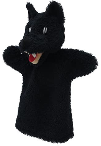 Handpuppe Tierhandpuppen Wolf 28 cm, Ideal für Puppentheatre und Rollenspiele, für Kinder Baby Jungen Mädchen