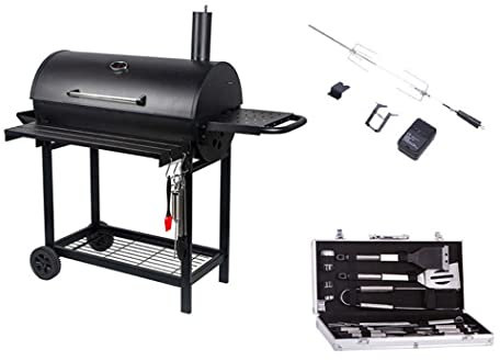 Barbacoa De Carbón Barbacoa Barbacoa,Barbacoa Al Aire Libre Fumador Picnic Camping Patio Patio Trasero Cocinar,Con Kit De Herramientas Para Barbacoa,Para Acampar Al Aire Libre, Patio, Jardín