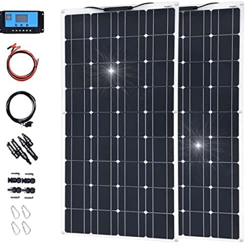ZUKETANG Kit De Panneaux Solaires 400 W 600 W 800 W 1200 W, Panneaux Solaires Mono étanches Extérieurs 12 V/24 V avec Contrôleur, pour Toit De Camping-Car, Caravane, Voiture, Maisons,2×300W