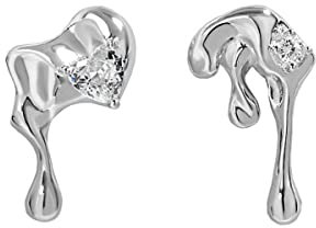 925 Sterling Silber Zirkonia Ohrringe Ohrstecker Trendige Lava Form Hypoallergene Ohrstecker für Frauen Geschenk-Silber
