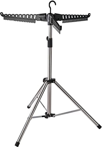 Sinbide Séchoir à Linge Pliable pour Chemises, Peu encombrant, étagère à vêtements Pliable, étendoir à Repasser (Noir)