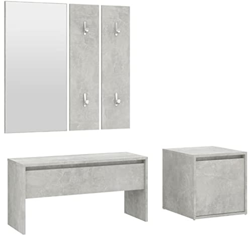 vidaXL Garderoben-Set Betongrau Holzwerkstoff