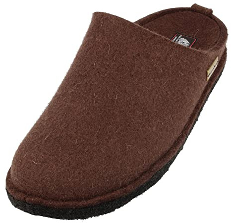 HAFLINGER Flair Soft Filzpantoffeln aus Wollfilz Hausschuh Kaffee (65) Gr. 45
