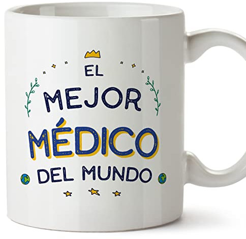 MUGFFINS Tazas para MÉDICO hombre - En Español - Mejor del Mundo - 11 oz / 330 ml - Regalo original y divertido