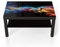 DEQORI Glastisch | schwarz groß 90x50 cm | Motiv Farbige Rauchschwaden | ausgefallener Beistelltisch aus Glas | Hochglanz Couchtisch fürs Wohnzimmer | moderner Couch Tisch mit Design