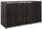 KOIECETA Mülltonnenbox für 3 Tonnen Schwarz 207x80x117 cm Poly Rattan