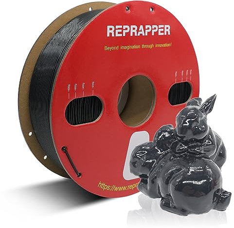 Reprapper PVB Filament 1,75mm für 3D Drucker / 3D Stift 3D Filament 1,75 1kg (2.2lbs) Pappspule, Maßgenauigkeit +/- 0.03mm 3D Druck Filament, Schwarz