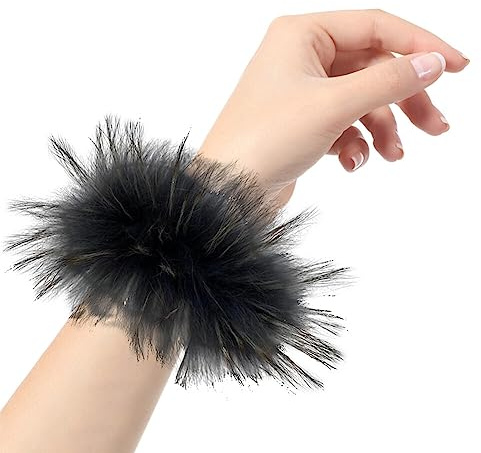 LICHENGTAI Damen Feder Manschetten, Schnapparmband Feder Slap Armbänder Feder Haarschmuck Feder Manschetten Dekorative Federärmel Party zubehör für Frauen Kinder