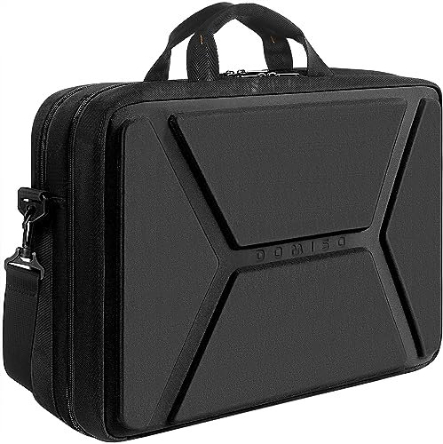 DOMISO 17 Business Laptop Briefcase Water-Repellent Shockproof Protective Messenger Shoulder Bag Travel Bag Compatible with 17-17.3 Notebooks/Dell/Acer/HP/MSI/ASUS, Black