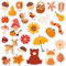 WALPLUS Gel Clings Abnehmbarer, wiederverwendbarer, doppelseitiger Druck für Kinder, Kleinkinder, Klassenzimmer, Kinderzimmer, Fenster, Display Herbst im Wald, niedliche Tiere, 28 Stück, 18 x 28 cm,