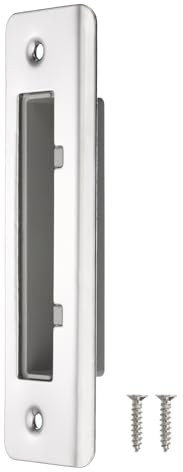 sourcing map Door Strike Plate, 133mm x 40mm 201 Stainless Steel Latch Deadbolt Strike Plate for Door Frame Door Jamb, Silver