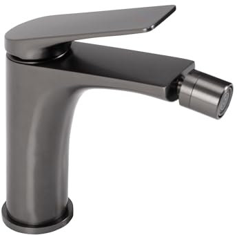 Rea Bidet-Wasserhahn AVALON Titan Einhebelmischer aus Messing für WC WC Badezimmer (Titan)