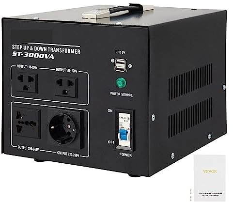 ECZDDEFS Step-Up-Down-Transformator Spannungswandler 1000 W 2000 W 3000 W 5000 W mit 4 AC-Ausgängen und USB-Buchse für Elektrogeräte