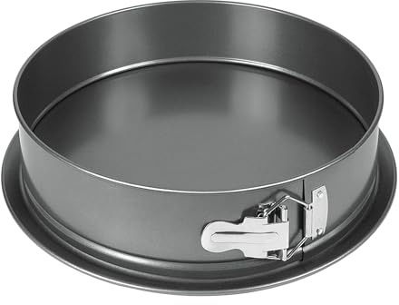 wenco Springform 28 cm Ø – Runde Kuchenform aus Antihaft-Stahl, Auslaufsicherer Rand, 7,5 cm Hoch, Perfekt für Kuchen, Torten & Quiches, Ergonomischer Edelstahlverschluss, Schwarz