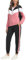 Marvmys Survêtement Femme Couleurs Contrastées élégant Sport Ensemble Sportwear à Manches Longues Zippé Pour Fitness Jogging rose foncé L