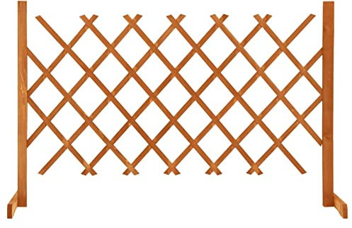 Keyroto Gartenzaun Zaun Garten Holzzaun Garten-Rankzaun Orange 120x90 cm Massivholz Tanne