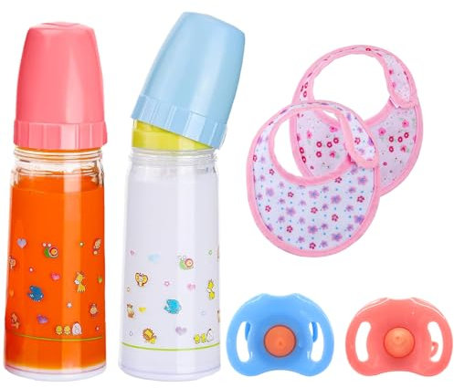 Accessoires pour Poupées - Biberon Magique, Tétine, Bavoir Bébé - Convient aux Enfants de Plus de 3 Ans