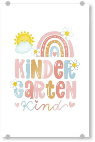 artboxONE Acrylglasbild 30x20 cm Typografie Kindergarten Kind - Bild Kind Buchstaben handlettering