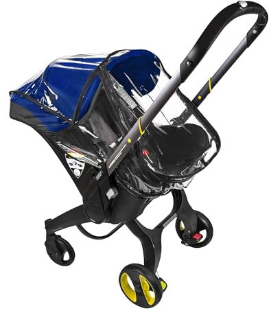 Vckrio Regenschutz für Kinderwagen Babyschale Kompatibel mit Doona Kinderwagen Wasserdicht Windschutz Reise Regenverdeck Reißverschluss Transparent Schwarz Wetterschutz Baby Verdeck Autositz Zubehör