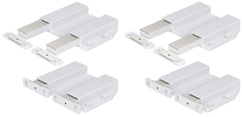 Sxmrmnx Doppelte Push-To-Open-Schnäpper für Schranktüren, Robust, 4 Stück, Magnetisch, Push-To-Open-Türriegel, Touch-Verschlüsse für Küchentüren