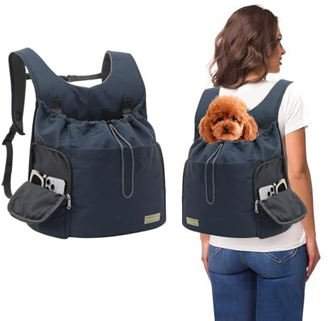 Galatée Zaino Portaoggetti Frontale Per Cani, Trasportino Regolabile Per Gatti, Ventilato Per Cani, Per Escursioni, Campeggio, Viaggi, Zaino Da Viaggio Per Cani In Rete Ventilata(Grigio Scuro)