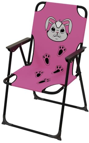 Mojawo Chaise de camping pliante pour enfant - Chaise de camping - Pliable - Charge maximale : 100 kg - En acier revêtu par pulvérisation - Rose