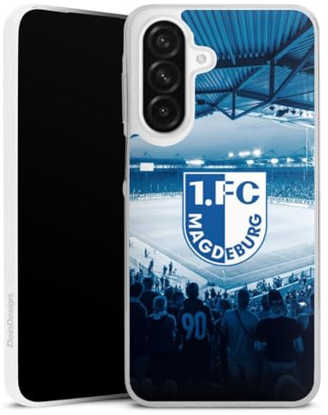 Slim Case kompatibel mit Samsung Galaxy A 56 5G Silikon Handyhülle transparent Hülle extra dünn 1. FC Magdeburg Stadion 1. FCM