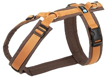 Anny-X Brustgeschirr Fun Braun-Bernstein | Hundegeschirr Größe S (Brustumfang 52-64 cm)