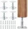 Lot de 4 supports de poteau réglables en hauteur, supports de poteau galvanisés, galvanisés, 100 à 150 mm, avec 16 vis, supports de poteau réglables pour bétonner, pieds de support pour abris