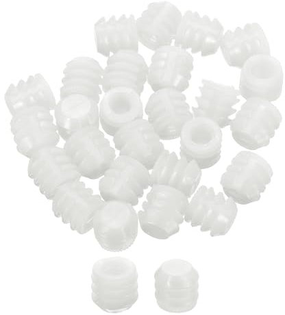 sourcing map 100Pcs 0.42x0.41 Hinge Dowels, Plastic Dowel Insert with Threaded for Cabinet Door Hinges Furniture Connections, White