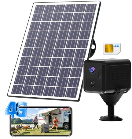 UCOCARE 4G LTE Überwachungskamera mit SIM Karte Aussen Solar, Überwachungskamera ohne WLAN mit Solarpanel, Akku 5200mAh, 160° Blickwinkel, Nachtsicht, AI Bewegungserkennung