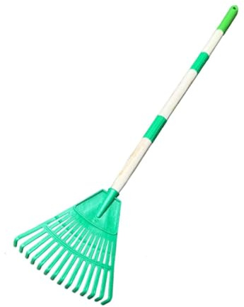 Stgfyxgs Piccolo Rastrello per Foglie, Attrezzo da Giardino, 3 Sezioni, 14 Denti, Agricoltura, Casa, Rastrello per Bambini per Aiuole, Cortile, Verde