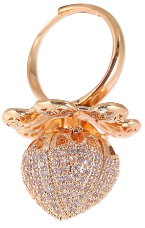 Garneck Verstellbarer Roségold Steckring Blume Offener Ring Damen Schmuck Komfortabel Charmant Elegant
