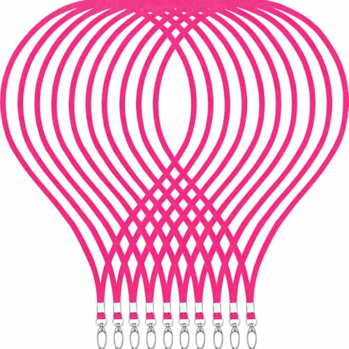webbomb 10 Stück Schlüsselband Lanyard 360° Umhängeband 17 Farben edel glänzend mit Karabiner für Zugangskarten Ausweishalter Büro ID Karte Fahrkartenhülle Schlüsselbänder Handy Band