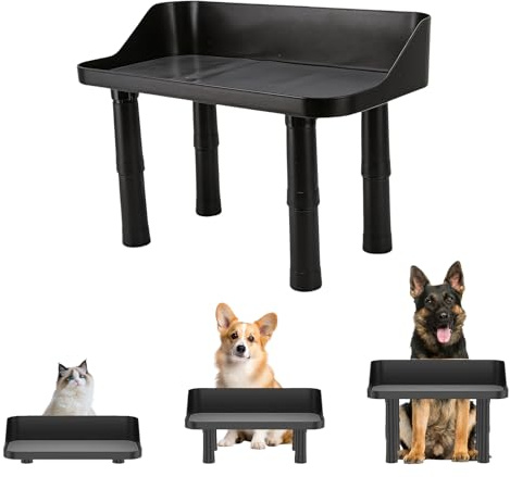 Elevated Dog Food Bowl Stand,Adjustable Elevated Pet Bowl Stand Lifting Raised Dog Feeder Bowl Stand Anti Tip Plastic Neck Protection for Small and Medium Dogs and Cats
