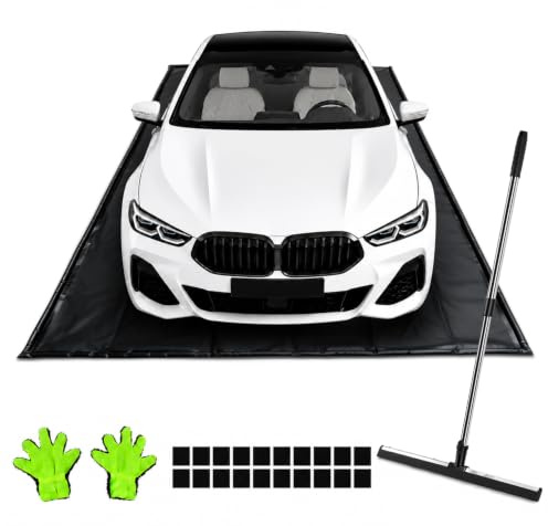 Monucep Tappetino isolante per garage, 240 x 550 cm, in PVC, con bordo rialzato di 3 cm, antiscivolo, impermeabile e antistrappo, per berlina e SUV, utilizzabile in garage, parcheggio e officina