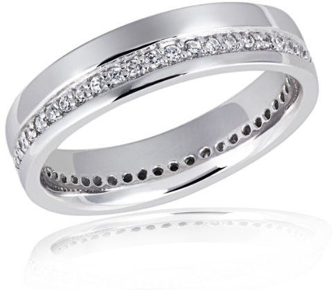 Goldmaid Damen-Ring Silber 925 Memoire 50 klare Zirkonia, Größe 54