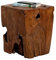 LEBENSwohnART Beistelltisch Hocker Heavy Stool Teak Handmade Naturform massiv eckig