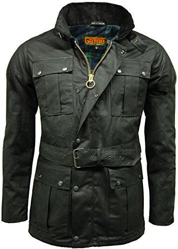Game Herren-Biker-Jacke/Motorrad-Jacke mit Gürtel, Wachsjacke Gr.