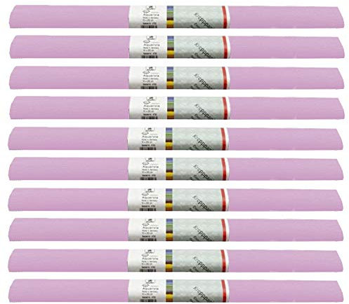 PARTY DISCOUNT wasserfestes Krepppapier | 250x50 cm | Feinkrepp Maibaum Dekoration Farbecht (Hell Pink, 10 Rollen)