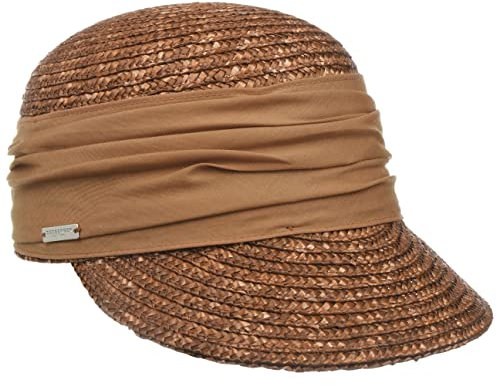 Seeberger Chapeau de Soleil pour Femme, Marron foncé, Taille Unique