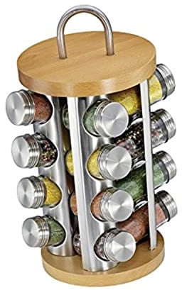 Küchenprofi KP2615002816 Gewürzständer-KP2615002816 Gewürzständer, 18/8 Edelstahl, braun, One size | Mit kugelgelagertem Drehmechanismus, beschreibbaren Aufklebern und passenden Ersatzgläsern separat erhältlich
