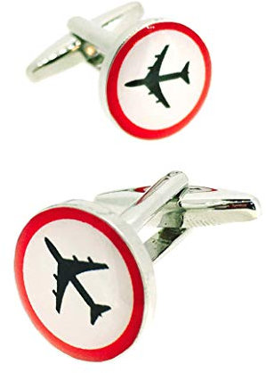 Gemelolandia Gemelli per camicia rounded con segnale aereo, Gemelli Originali per camicie | per uomini e bambini | regali per matrimoni, comunioni, battesimi e altri eventi