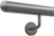TIBU Handlauf Edelstahl 33,7 mm Geländer 0,3m - 6m, Länge 40 cm, Ende halbrunde Kappe und gewinkelte Halter
