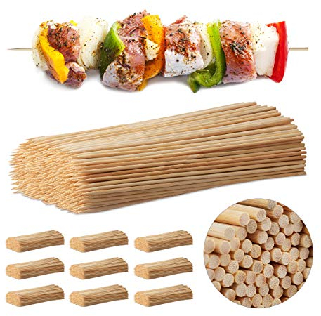Relaxdays Holzspieße, 5000 Stück, Bambus, Basteln, Länge 30 cm, Breite 4 mm, praktisch, Natur